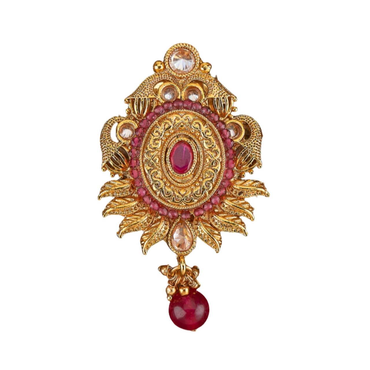 Golden Sari Brooch Indian Saree Lehenga Safety Pin Jewelry Gold Tone Kundan Jewelry Bollywood Safety Pin Indian Wedding Bridal Jewelry Gift for Her Mother’s Day Gift
